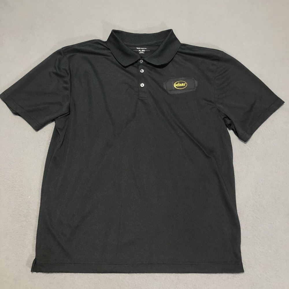 Midas employee work black polo shirt‎ size XL Logo Sportex polyester